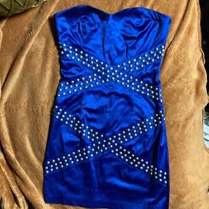 2B Bebe strapless studded bodycon mini dress